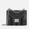 MICHAEL MICHAEL KORS Women's Whitney Snake Suede Leather Mix Large Shoulder Bag - Black - Image 1