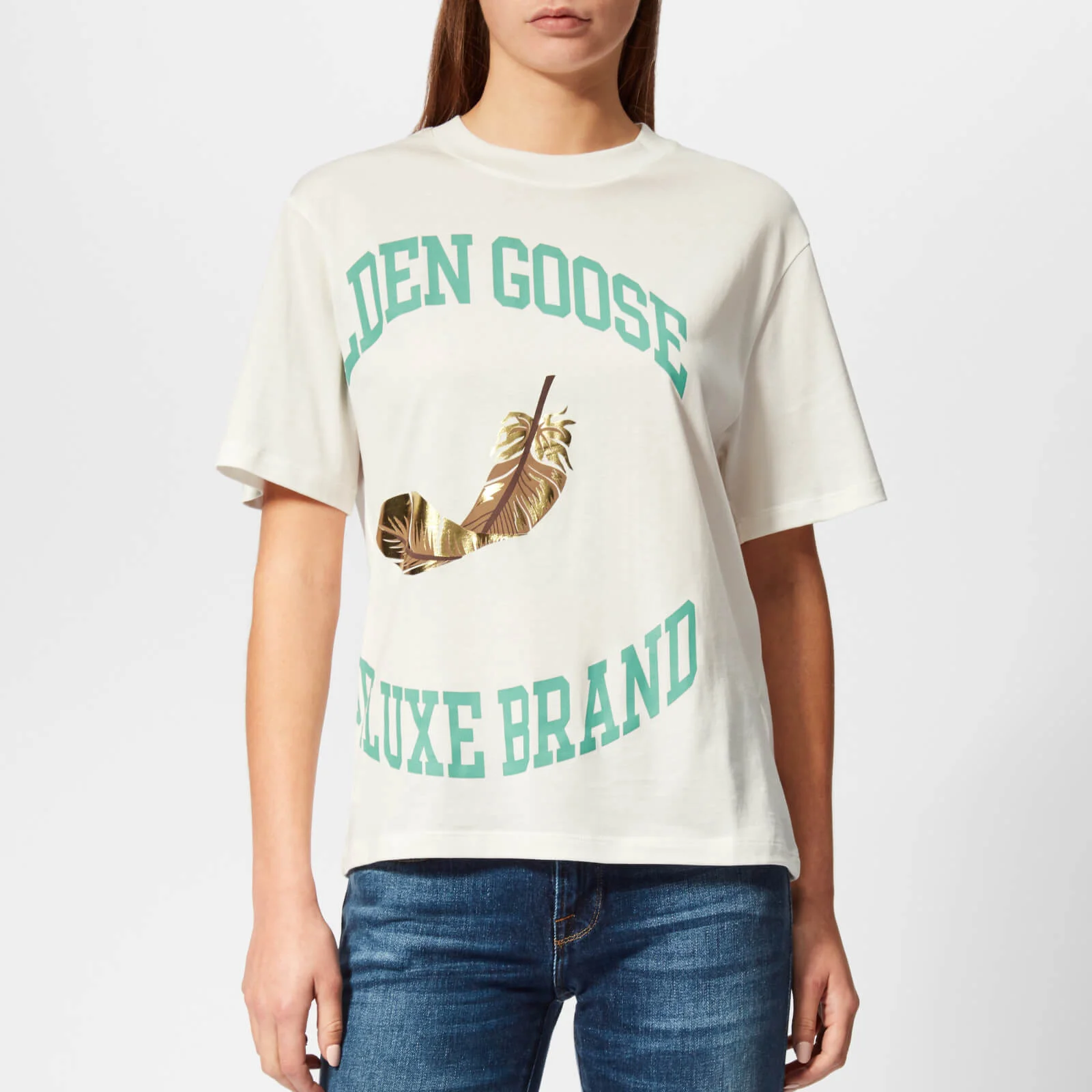 Golden Goose Women's Bernina T-Shirt - White/Gold College Image 1