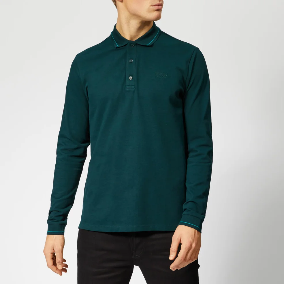 HUGO Men's Donol LS Polo Shirt - Dark Green Image 1