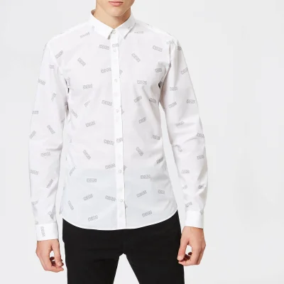 HUGO Men's Ero3 All Over Print Shirt - Open White