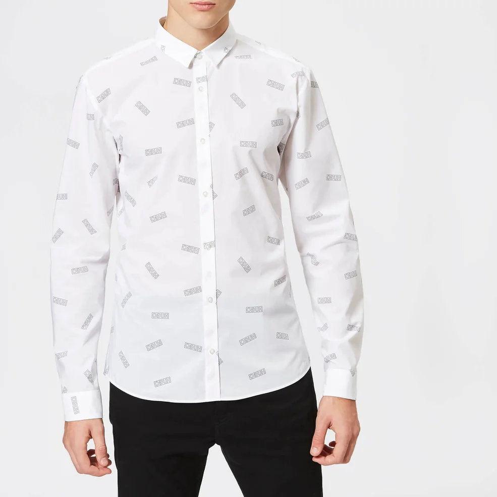 HUGO Men's Ero3 All Over Print Shirt - Open White Image 1