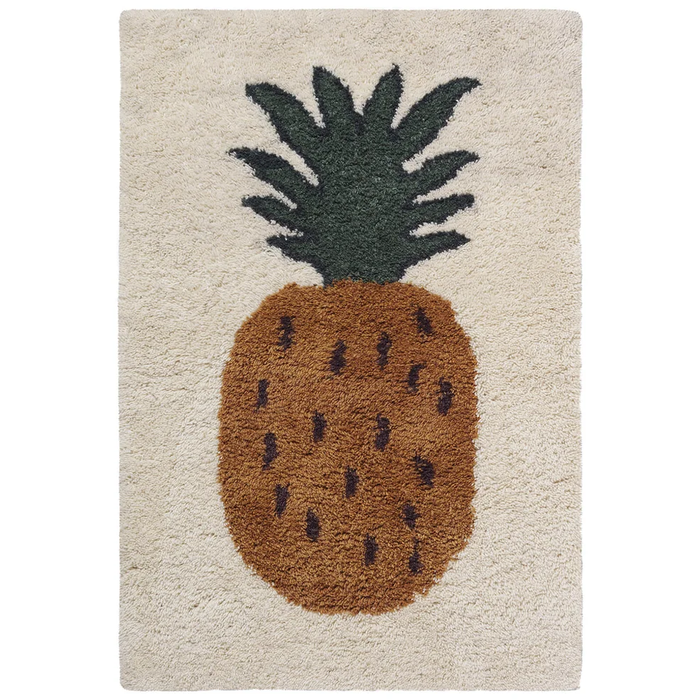 Ferm Living Fruiticana Tufted Pineapple Rug - Small Image 1