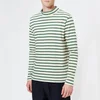 YMC Men's Chino Turtleneck Sweatshirt - Ecru/Green - Image 1