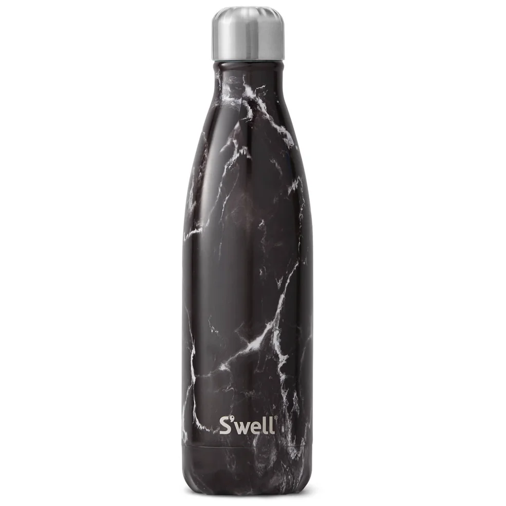 S'well Black Marble Water Bottle 500ml Image 1
