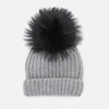 BKLYN Women's Cashmere Pom Pom Hat - Grey/Black - Image 1