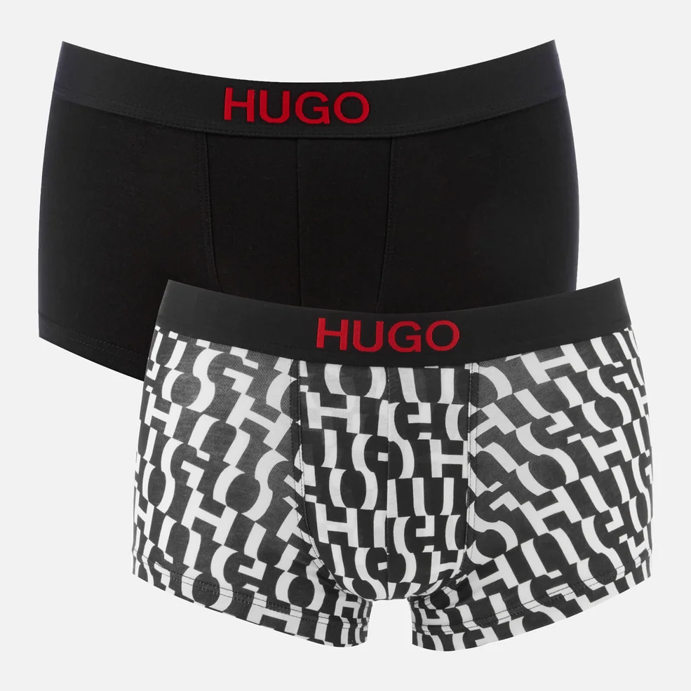HUGO Men's Brother Two Pack Trunks - Black Image 1