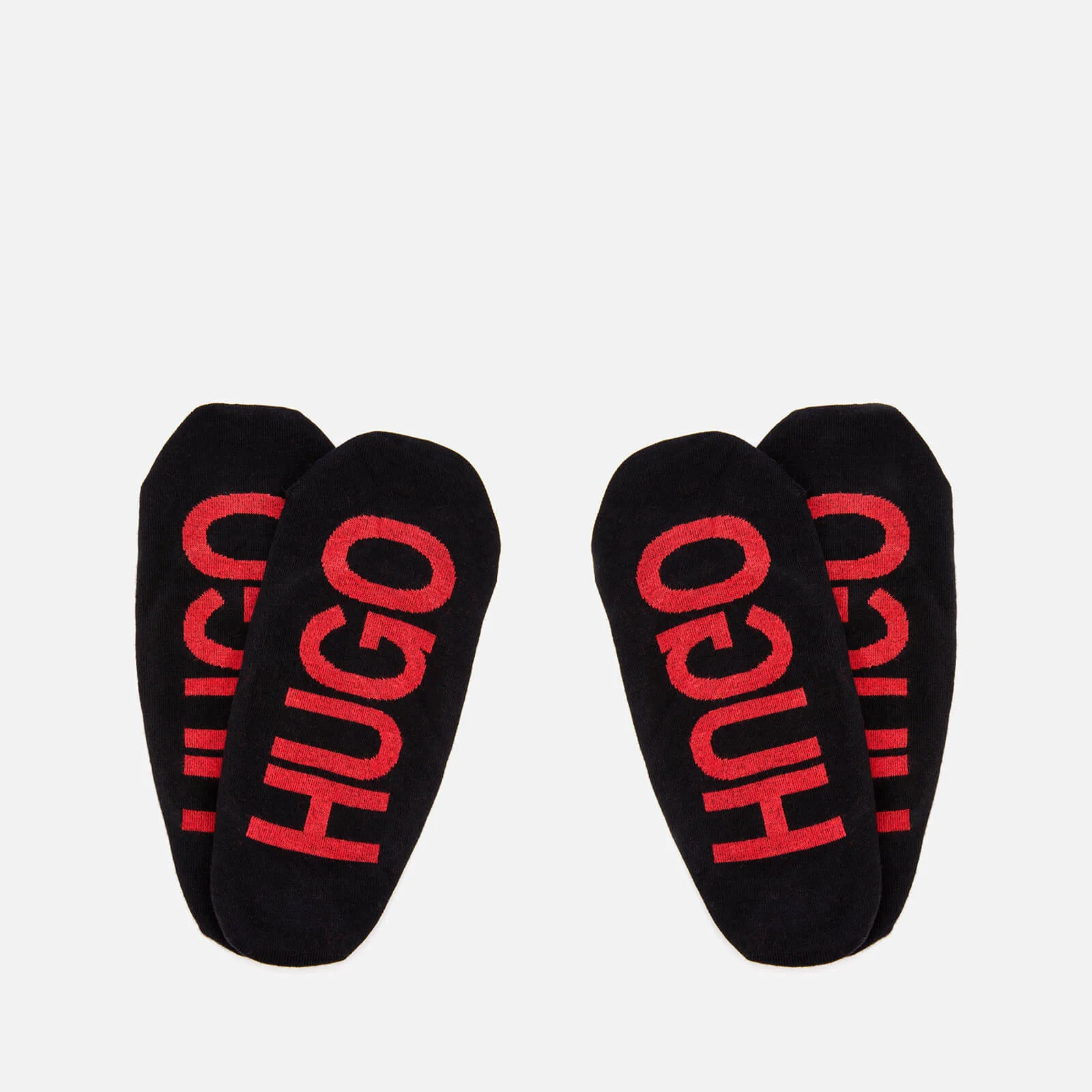 HUGO Men's 2 Pack Logo Invisible Socks - Black Image 1