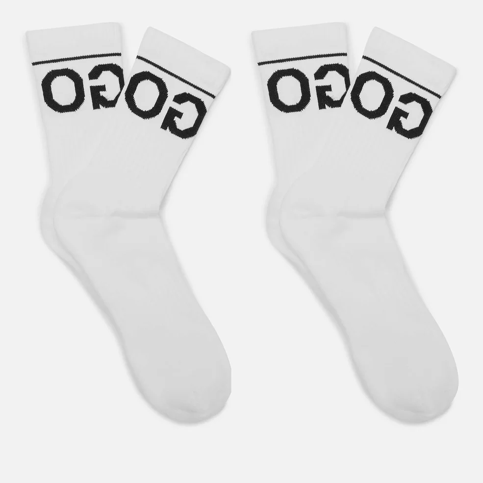 HUGO Men's 2 Pack Rib Logo Socks - White - UK 8.5-11 Image 1
