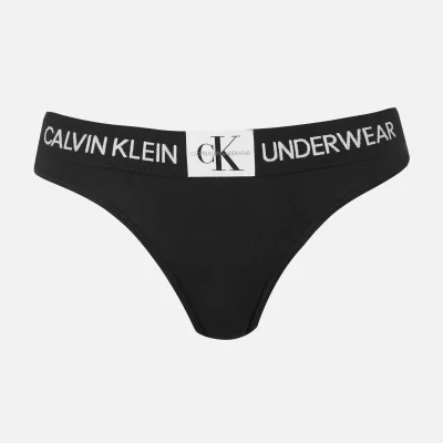 Calvin Klein Women's Monogram Thong - Black