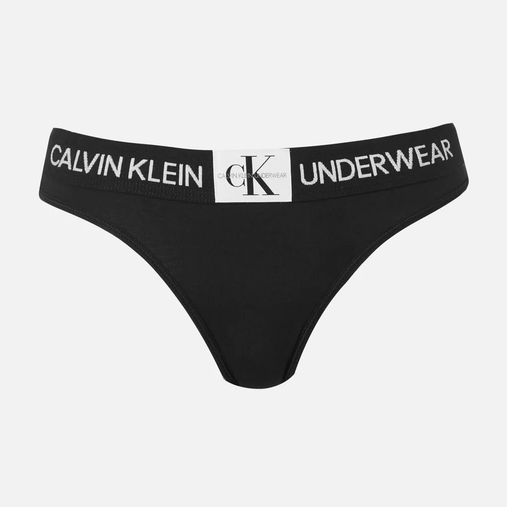 Calvin Klein Women's Monogram Thong - Black Image 1