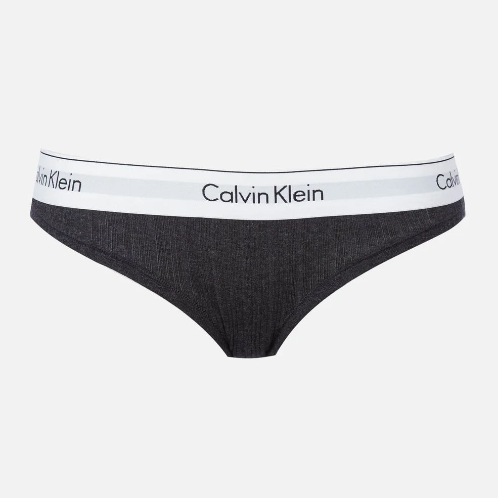 Calvin Klein Women's Cotton Bikini Briefs - Charcoal Heather Image 1