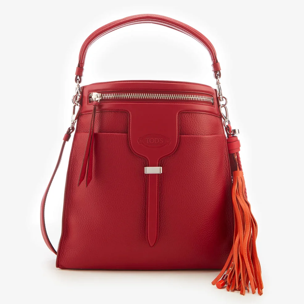 Tod's Women's Bucket Tassel Bag - Red Image 1