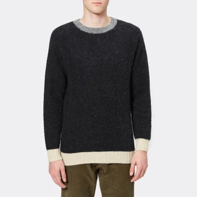 Howlin' Men's Captain Harry Trim Detail Knitted Jumper - Charcoal