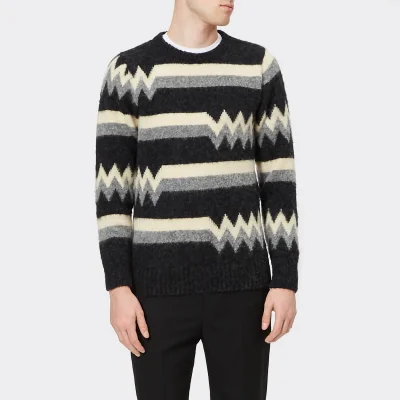 Howlin' Men's Patterned Crew Neck Knitted Jumper - Charcoal
