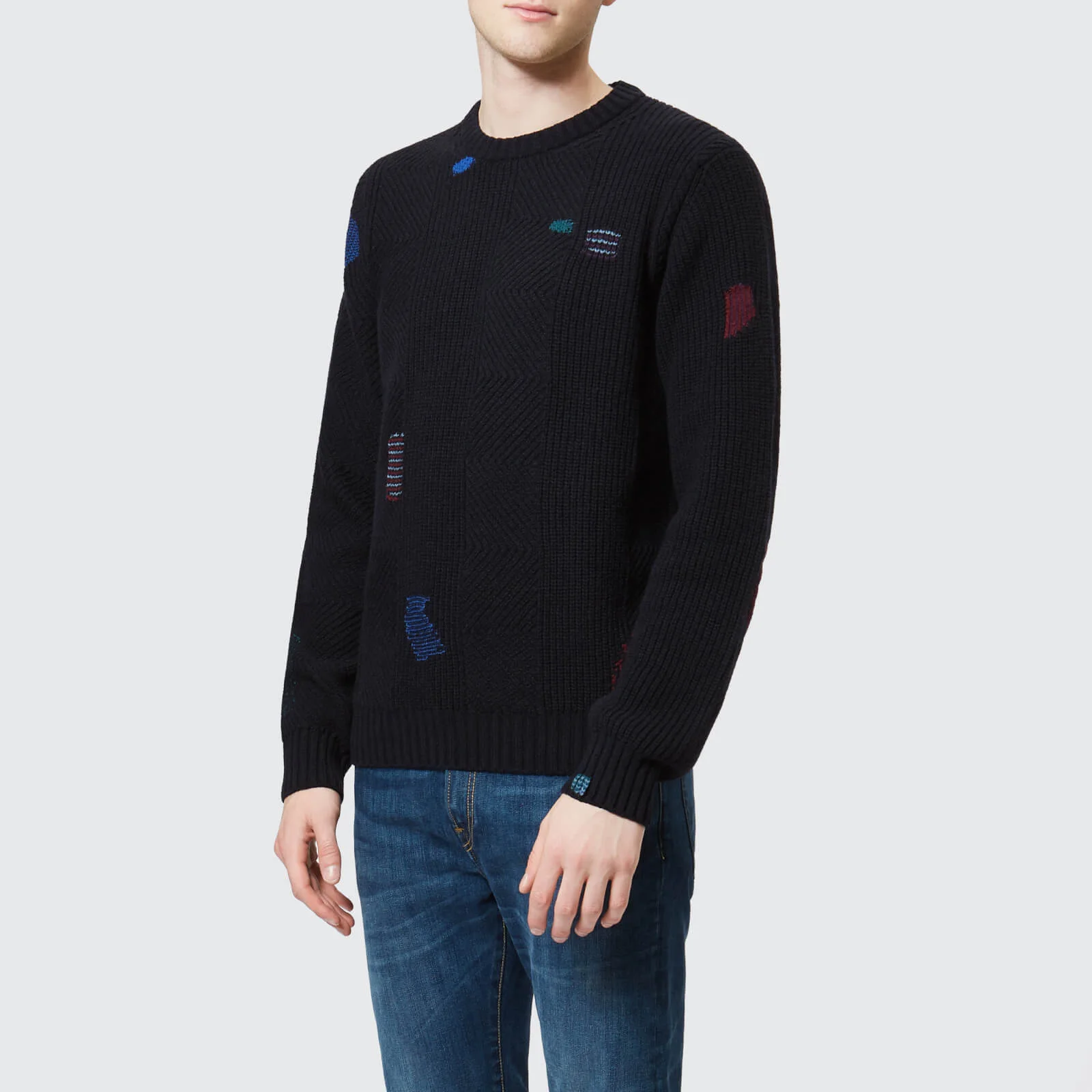 PS Paul Smith Men's Patch Detail Knitted Jumper - Black Image 1