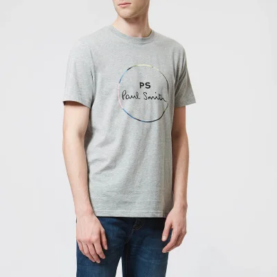 PS Paul Smith Men's Circle Logo Regular Fit T-Shirt - Grey
