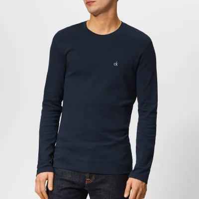 Calvin Klein Men's Long Sleeve Crew Neck T-Shirt - Hague Blue