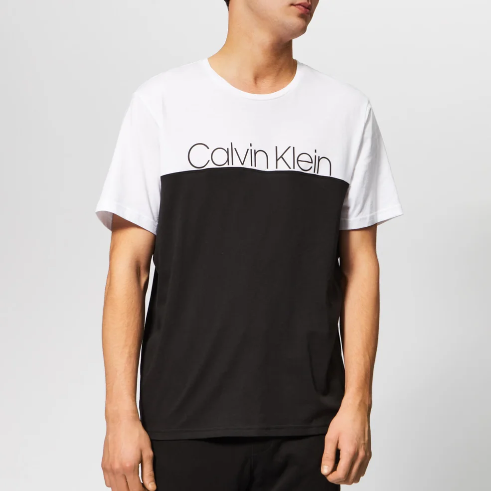 Calvin Klein Men's Short Sleeve Crew Neck Logo T-Shirt - White Image 1