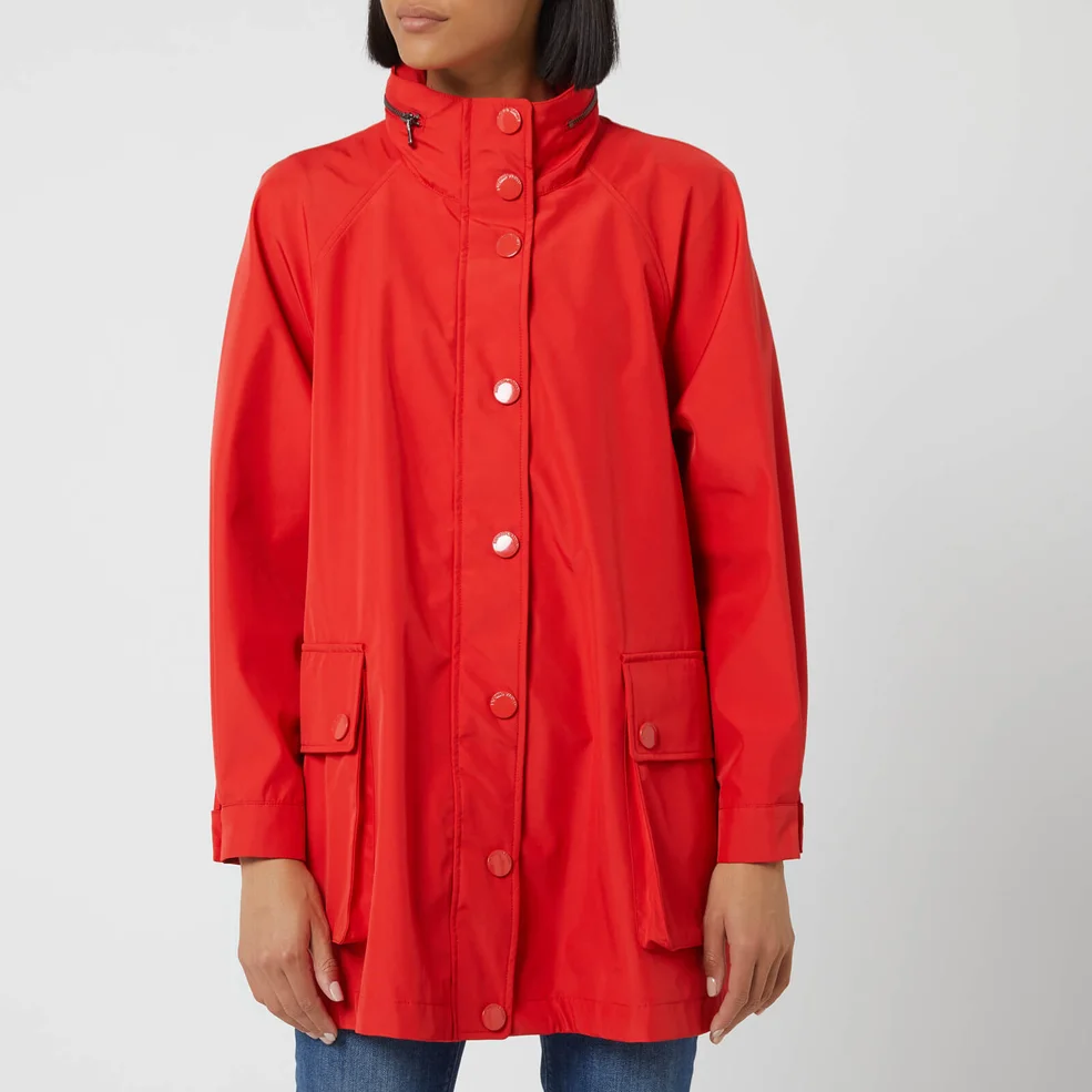 Emporio Armani Women's Waterproof Mid Length Jacket - Red Image 1