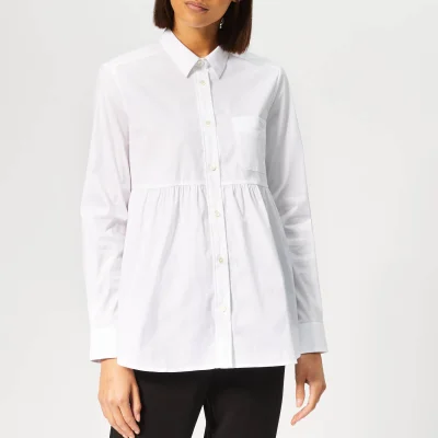 Emporio Armani Women's Poplin Peplum Style Shirt - White