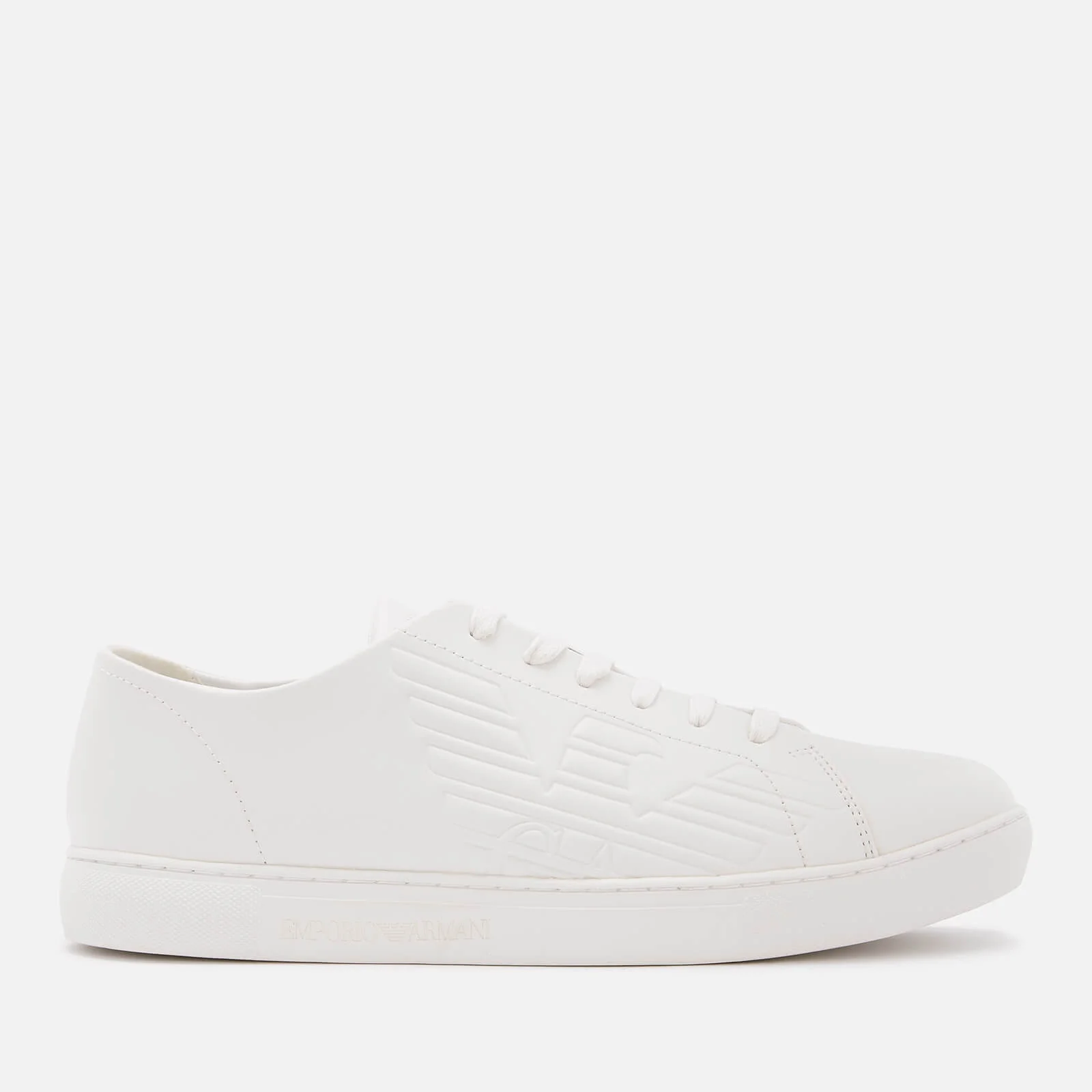 Emporio Armani Men's Stan Leather Low Top Trainers - Optical White Image 1