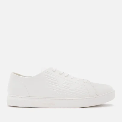 Emporio Armani Men's Stan Leather Low Top Trainers - Optical White