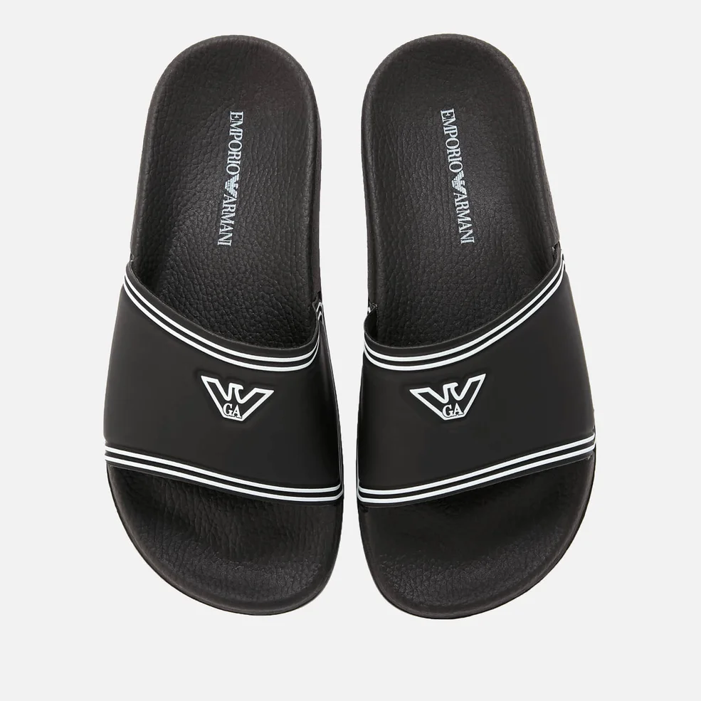 Emporio Armani Women's Slide Sandals - Black/White Image 1