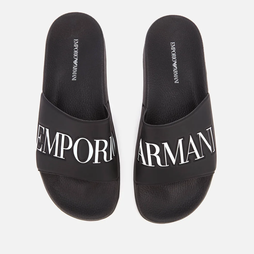 Emporio Armani Men's Zadar Slide Sandals - Black/White Image 1