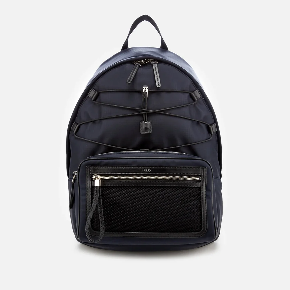 Tod's Men's Mix Fabric Backpack - Navy/Black Image 1