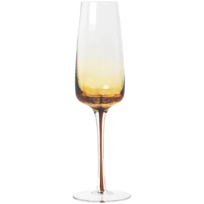 Broste Copenhagen Amber Champagne Glass - Mouthblown Caramel