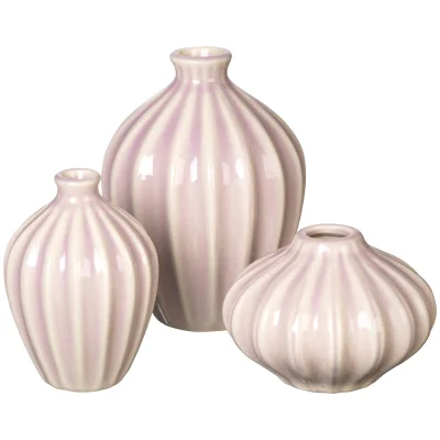 Broste Copenhagen Amalie Ceramic Vases - Lavender Frost (Set of 3)
