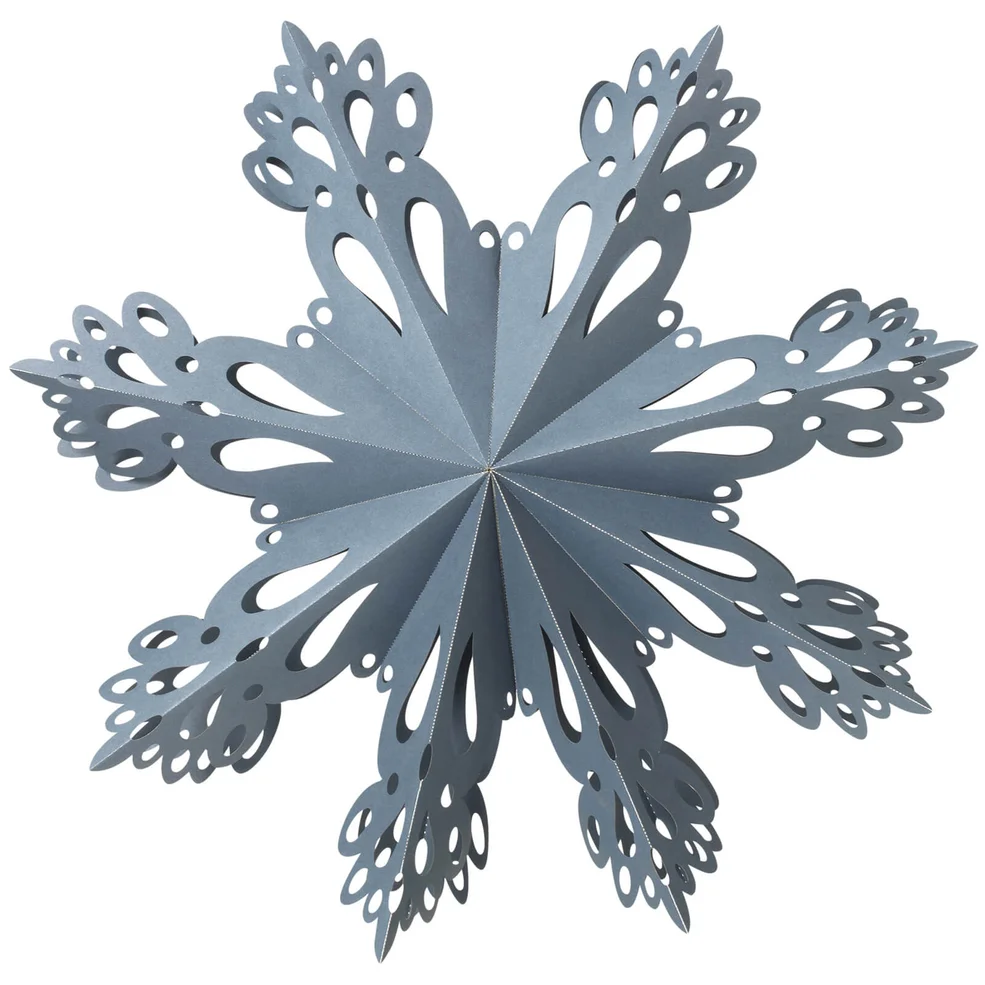Broste Copenhagen Paper Snowflake Christmas Decoration - Large - Orion Blue Image 1