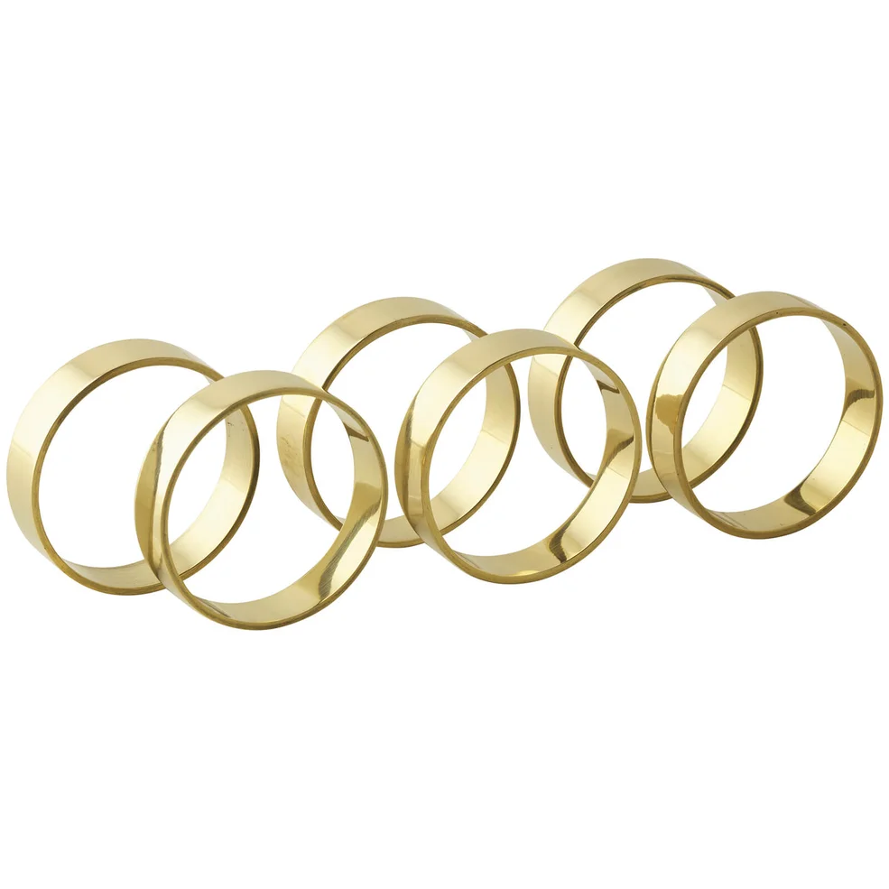 Broste Copenhagen Napkin Rings - Brass (Set of 6) Image 1