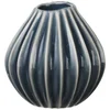 Broste Copenhagen Wide Ceramic Vase - Small - Blue Mirage - Image 1