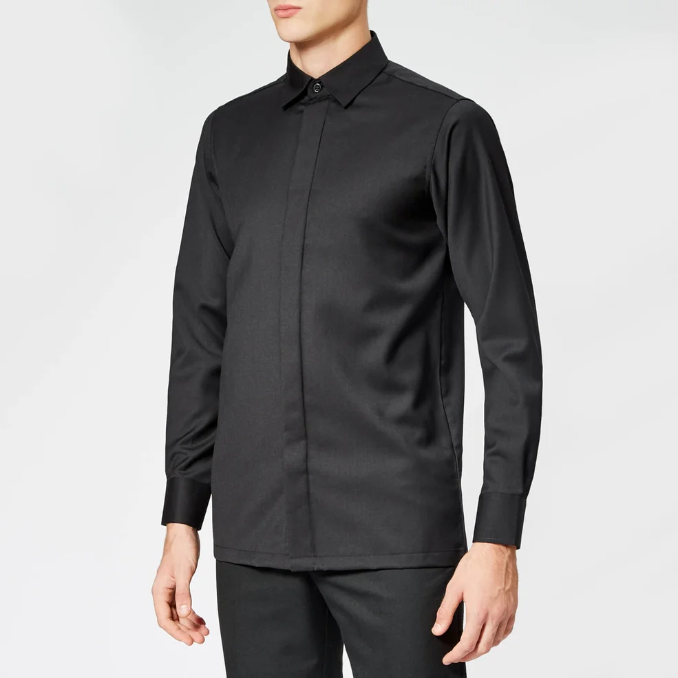 Matthew Miller Men's Cahir Merino Wool Shirt - Black Image 1