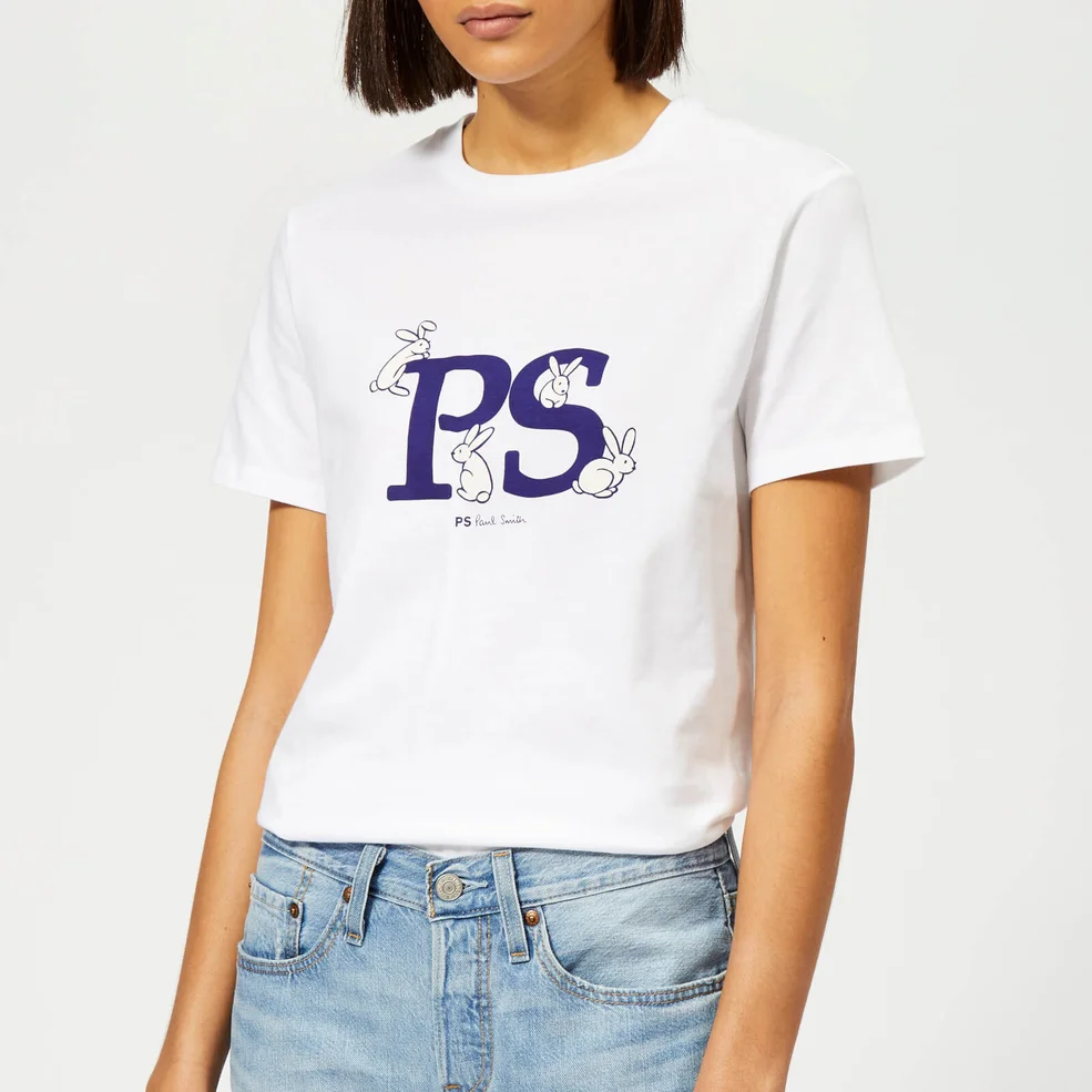 PS Paul Smith Women's PS Bunny T-Shirt - White Image 1