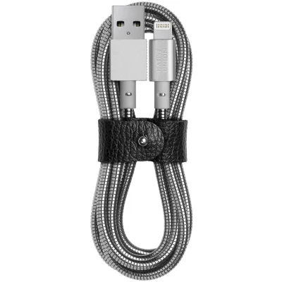 Native Union X Tom Dixon Coil Lightning Cable - Brushed Silver - 1.2m