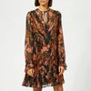 Coach 1941 Women's Forest Floral Print Pleated Dress - Green/Peach - Image 1