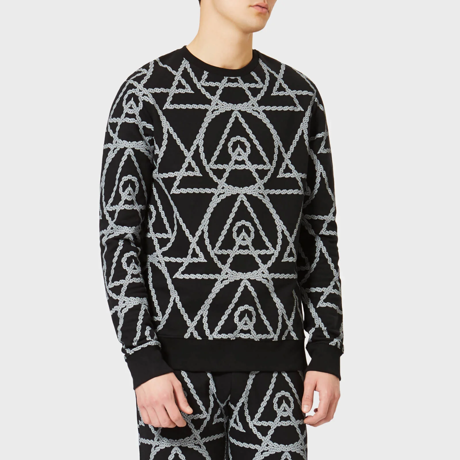 Avant L'Oeil Men's Rope Print Sweatshirt - Black Image 1