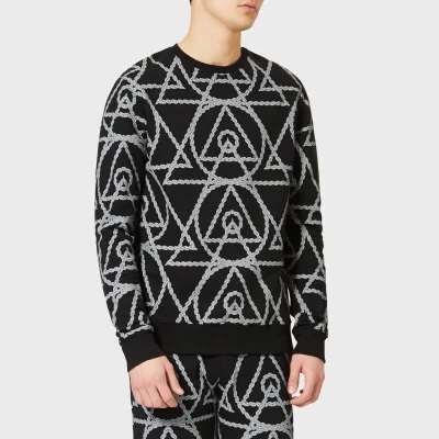 Avant L'Oeil Men's Rope Print Sweatshirt - Black