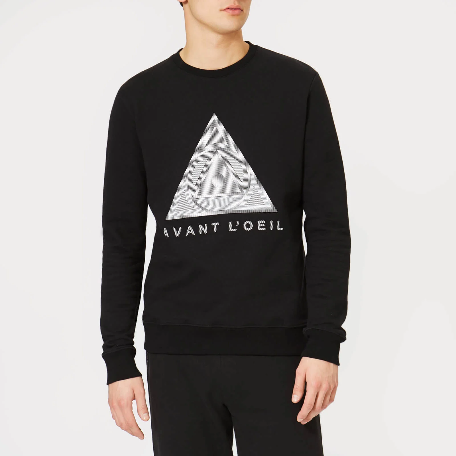 Avant L'Oeil Men's Illusion Print Logo Sweatshirt - Black Image 1