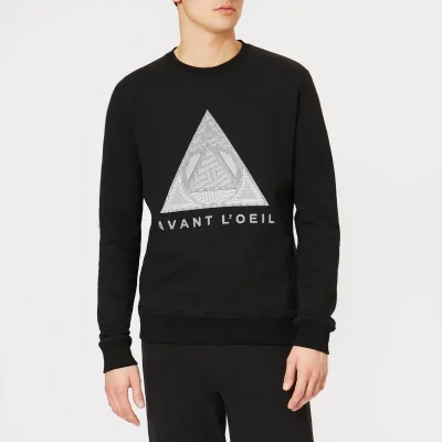 Avant L'Oeil Men's Illusion Print Logo Sweatshirt - Black