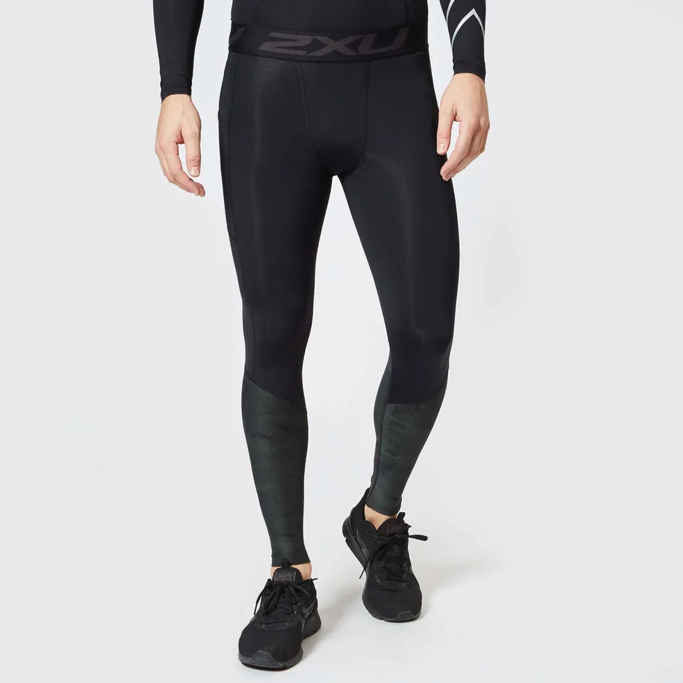 2XU Men's Accelerate Compression Tights with Storage - Black Image 1
