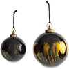 Nkuku Danoa Giant Round Christmas Bauble - Aged Amber and Black - Small - Image 1