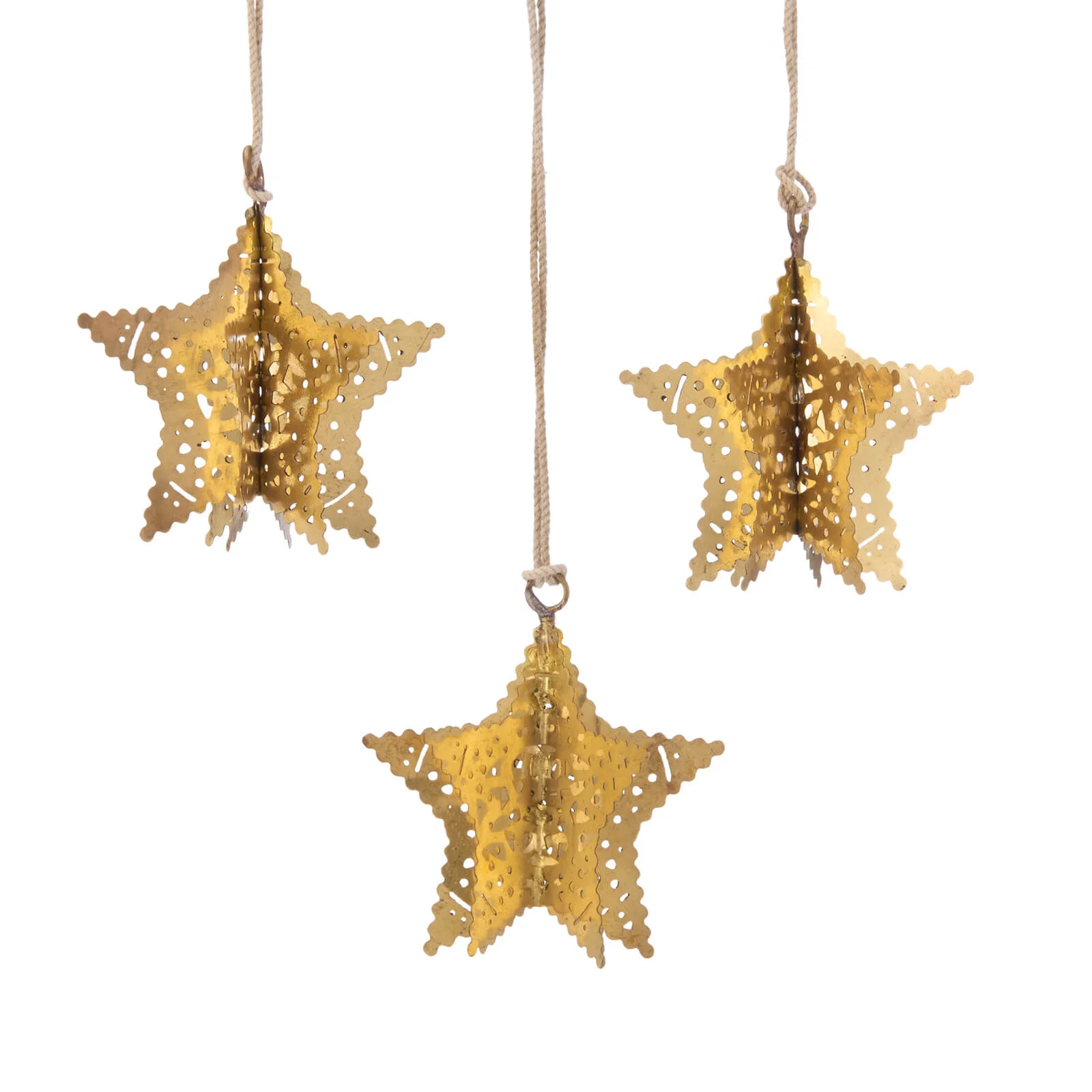 Nkuku Sankari Star Decorations - Brass Image 1