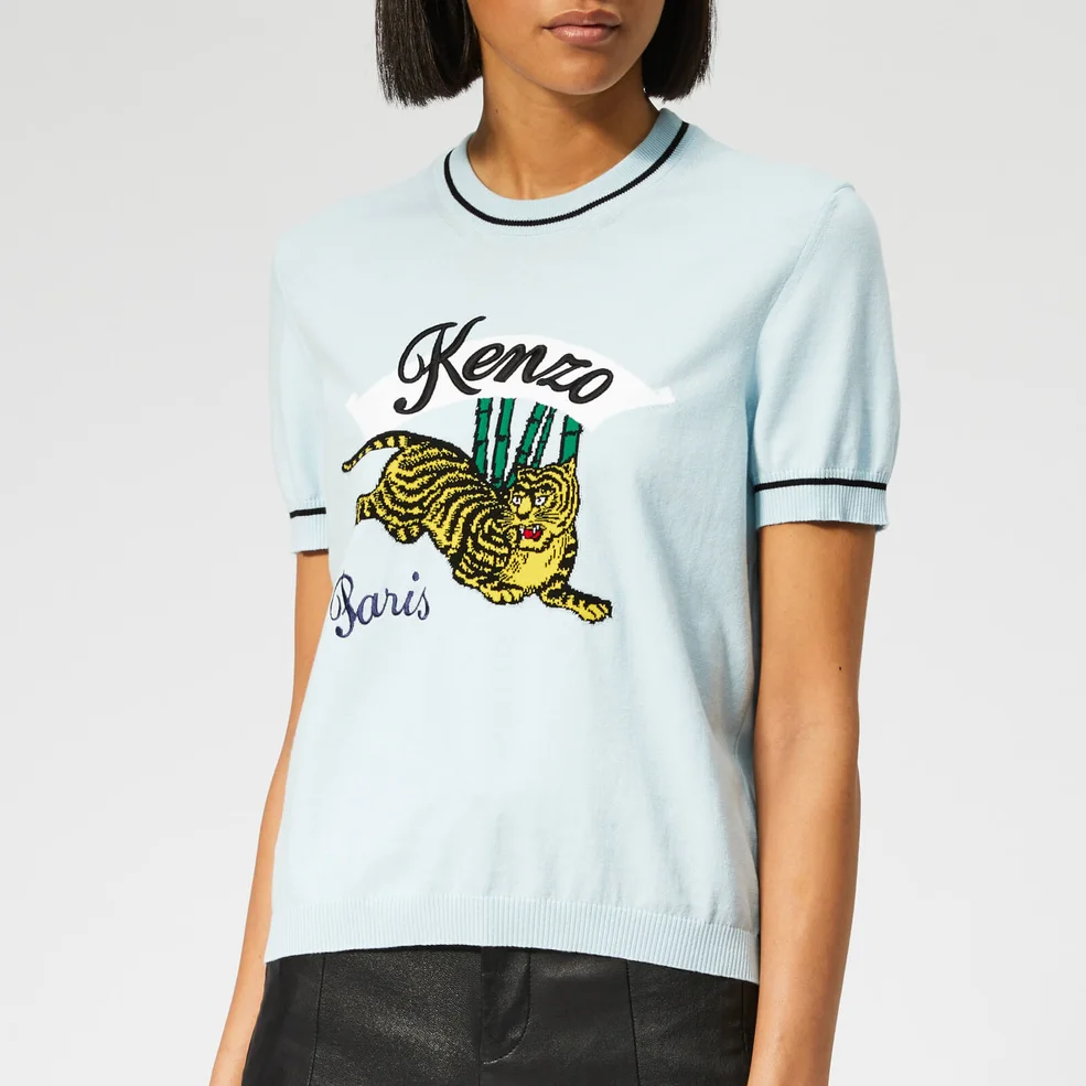 KENZO Women's Bamboo Tiger T-Shirt - Sky Blue Image 1