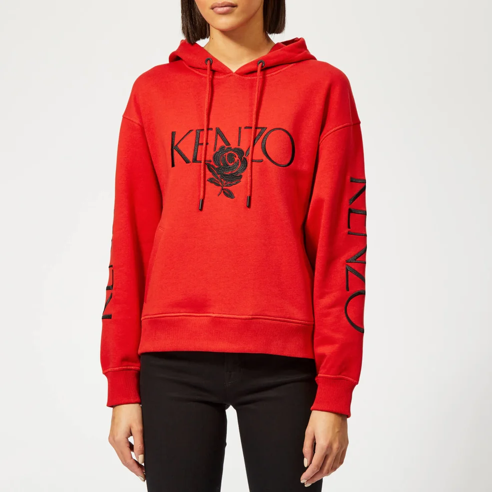 KENZO Women's Bold Hoodie - Medium Red Image 1