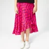 KENZO Women's Asymmetric Ruffled Midi Skirt - Deep Pink - Image 1
