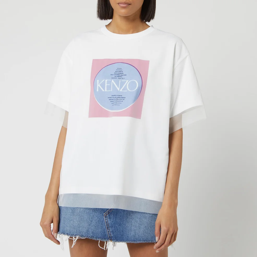 KENZO Women's Comfort T-Shirt Double Layer - White Image 1
