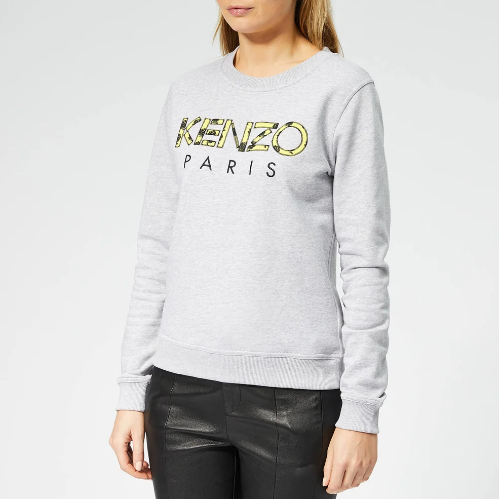 KENZO Women's Fitted Sweatshirt - Pale Grey Image 1